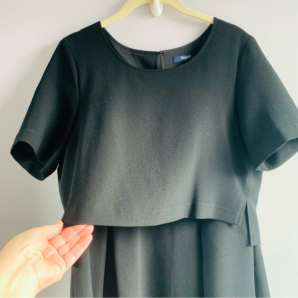 Madewell Dress Black 'Folio' Crepe Overlay Top Formal Professional Office Size 4 - Picture 3 of 7